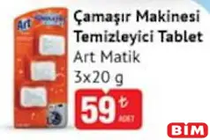 ART MATİK ÇAMAŞIR MAKİNESİ TEMİZLEYİCİ TABLET 3X20 G